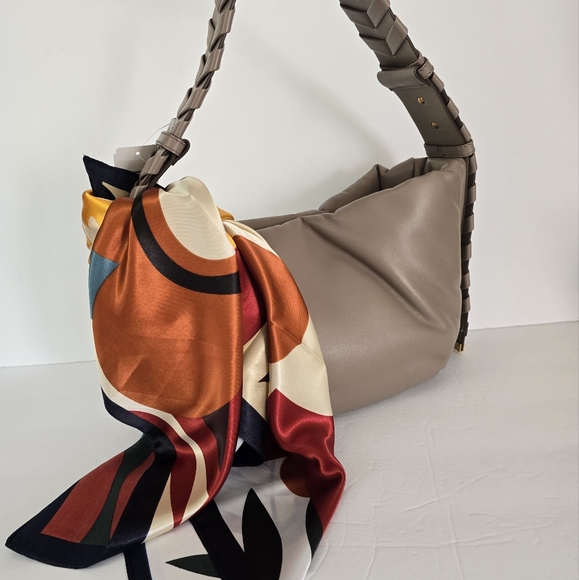 Stella McCartney Braided Puff Shoulder Bag Moss Tan Grey - Picture 5 of 16